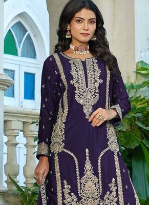 purple palazzo suit for women 3