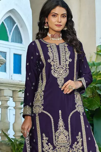  purple palazzo suit for women