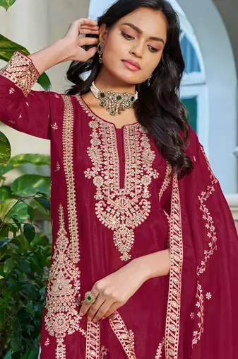  maroon palazzo suit for women