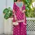  pink chinon mirror work suit for women