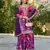  purple printed chinon party wear palazzo suit for women