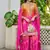  pink printed chinon party wear palazzo suit for women