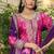  purple printed chinon party wear palazzo suit for women