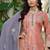  simmer silk heavy embroidery palazzo suit for women peach