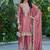  peach festival wear chinon palazzo suit for women