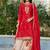 Red eid wear chinon palazzo suit for women