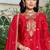 Red eid wear chinon palazzo suit for women