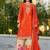 Orange eid wear chinon palazzo suit for women