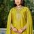 Yellow eid wear chinon palazzo suit for women