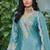  sky blue festival wear chinon palazzo suit for women