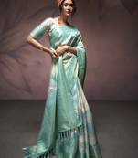 sky blue premium handloom art silk sarees     luxurious traditional weaving