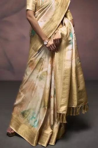 chiku premium art silk blend sarees  luxurious weaving