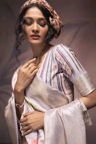 light purple premium art silk blend sarees  luxurious weaving