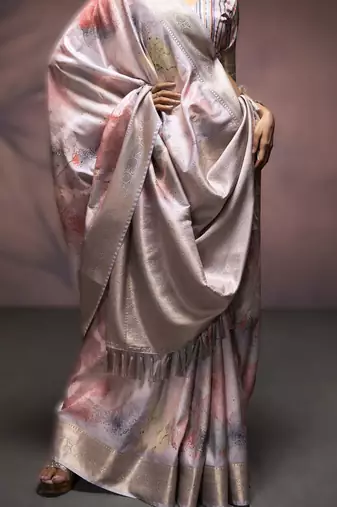 light purple premium art silk blend sarees  luxurious weaving