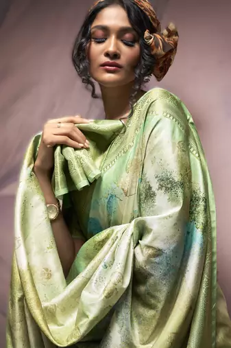 light green premium art silk blend sarees  luxurious weaving