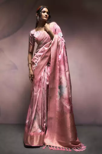 baby pink premium handloom art silk sarees – luxurious traditional weaving