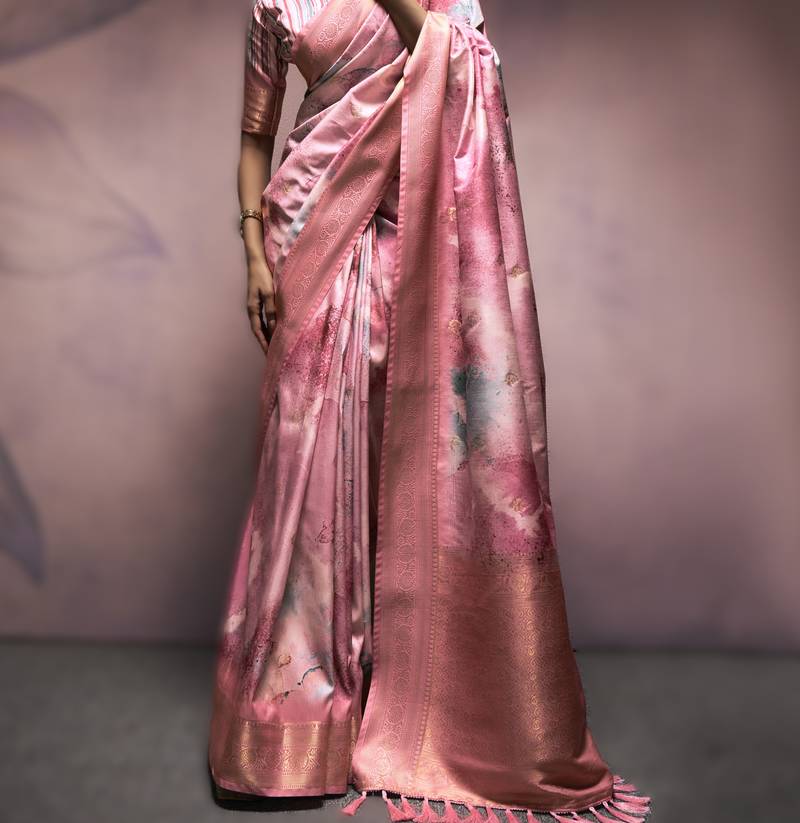 baby pink premium handloom art silk sarees – luxurious traditional weaving