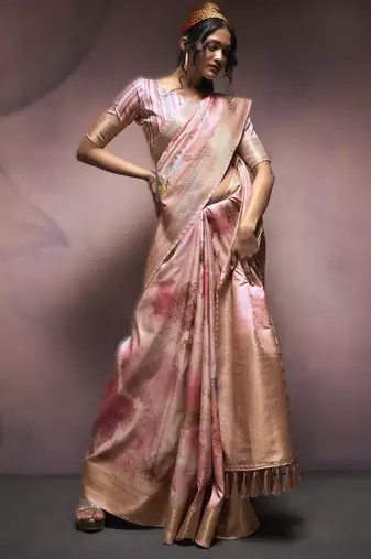 light pink premium handloom art silk sarees – luxurious traditional weaving