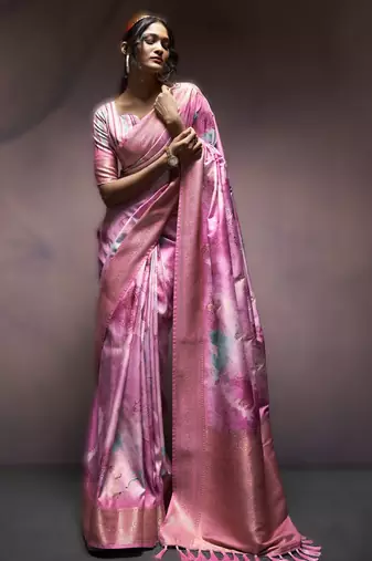pink premium handloom art silk sarees – luxurious traditional weaving