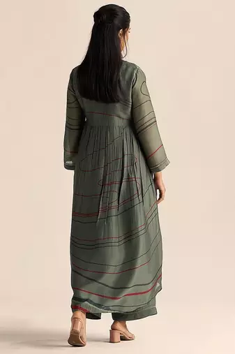 Cilantro green silk co-ord set