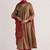 Lark beige and dull maroon tissue print kurta set