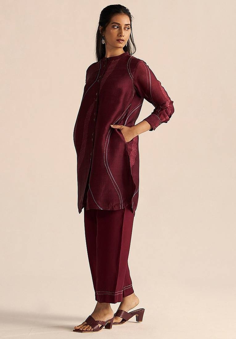 Cordovan silk co-ord set