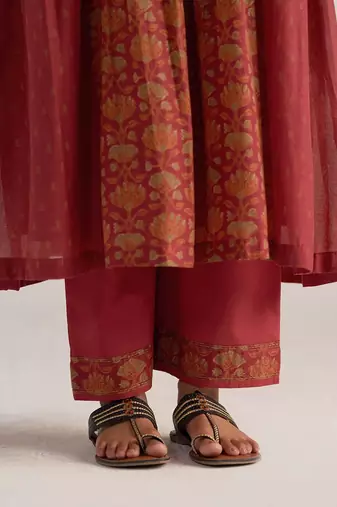 Brick red mul cotton co-ord set