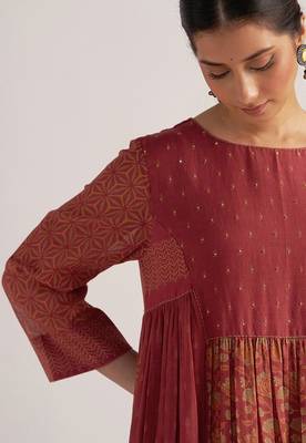 Brick red mul cotton co-ord set 3