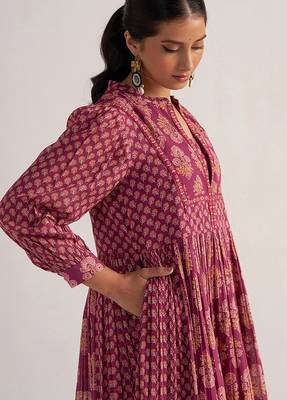 Dark purple mul cotton co-ord set 5