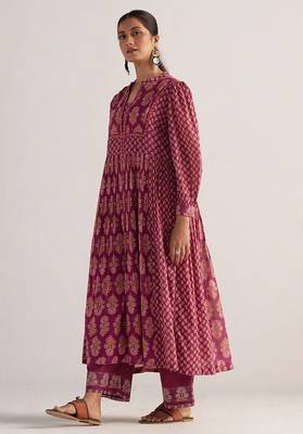 Dark purple mul cotton co-ord set 1