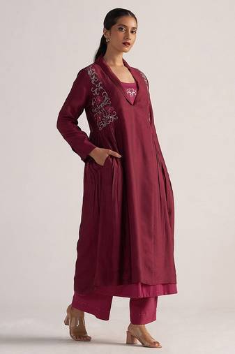 Burgundy and cherries jubilee festive co-ord set