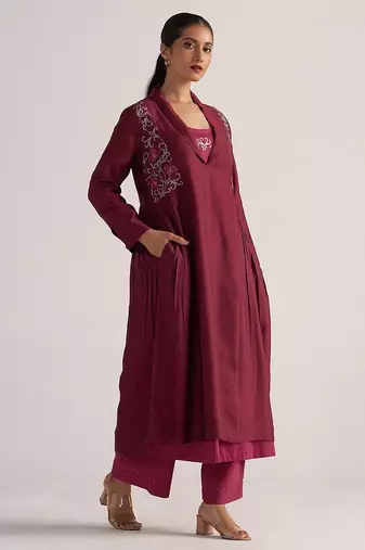 Burgundy and cherries jubilee festive co-ord set