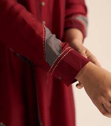 Syrah red silk co-ord set