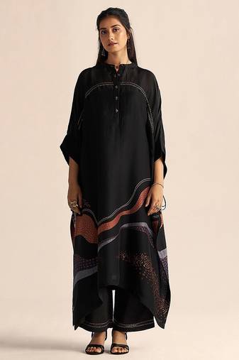 Black silk co-ord set