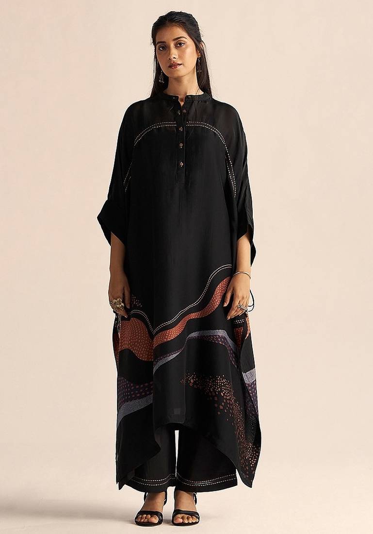 Black silk co-ord set