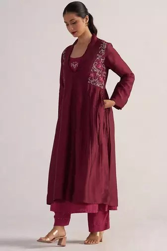 Burgundy and cherries jubilee festive co-ord set