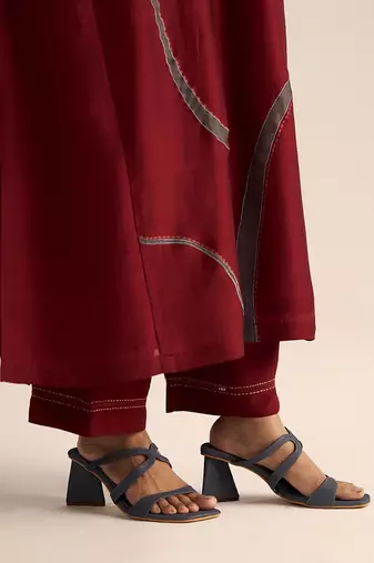 Syrah red silk co-ord set