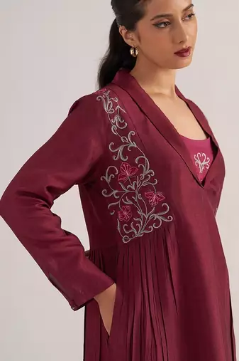 Burgundy and cherries jubilee festive co-ord set