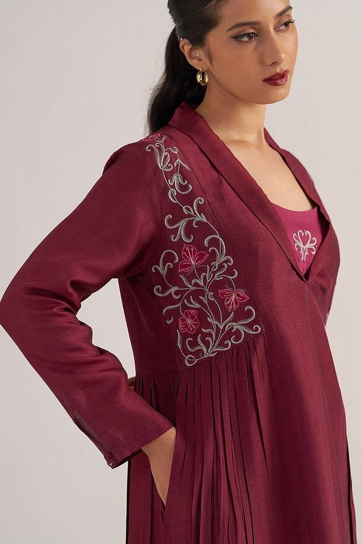 Burgundy and cherries jubilee festive co-ord set