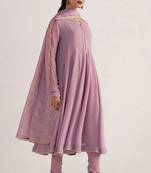Dusky orchid georgette anarkali kurta set