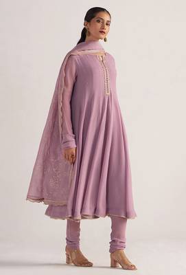 Dusky orchid georgette anarkali kurta set 2