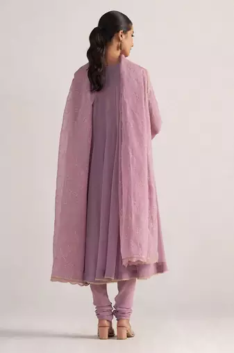 Dusky orchid georgette anarkali kurta set