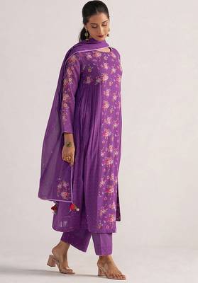 Purple magic mul-mul kurta set 1