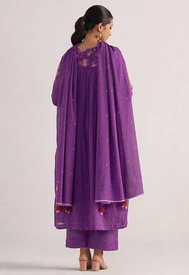 Purple magic mul-mul kurta set 2