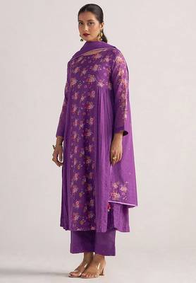 Purple magic mul-mul kurta set 3