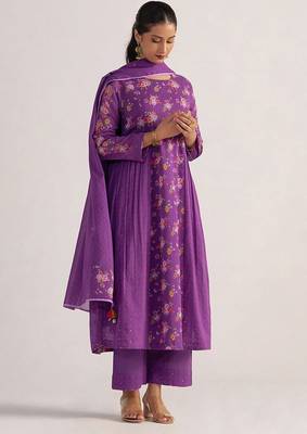 Purple magic mul-mul kurta set 4