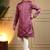 Royal silk purple embroidered sequin kurta with cotton pyjama