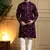 Royal silk wine embroidered sequin kurta with cotton pyjama