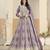 Purple georgette gown with santool bottom & dupatta