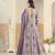Purple georgette gown with santool bottom & dupatta
